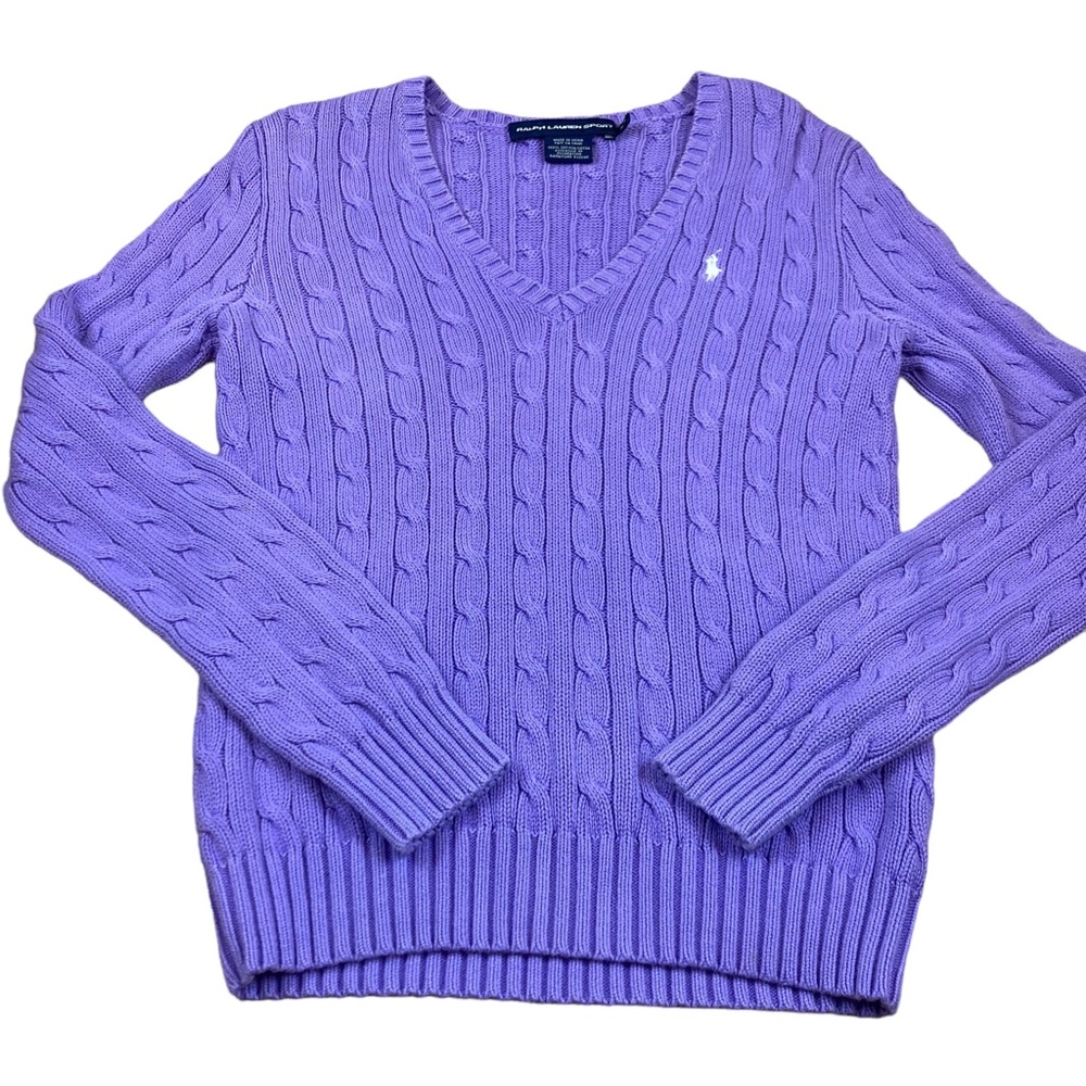 Ralph Lauren Cable Knit Sweater 100% Cotton - Medium